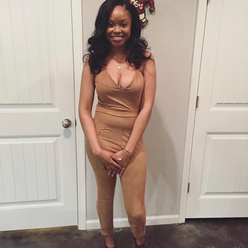 Camel colored jumpsuit